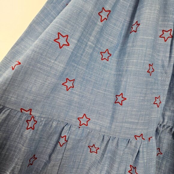 Cat & Jack Girls Blue Star Print Patriotic Sundress M (7/8) Sleeveless Party - Picture 8 of 10
